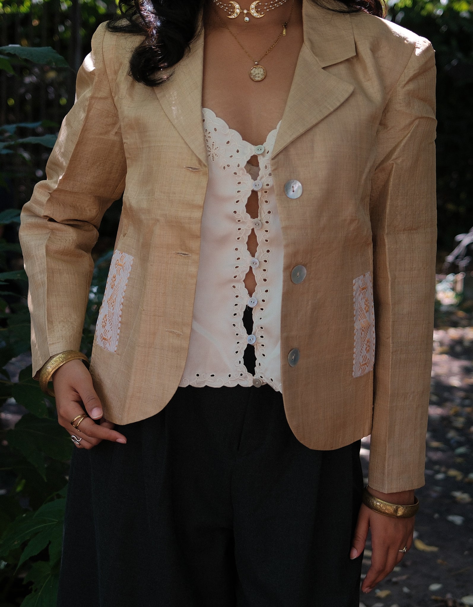 Bahi Blazer · Natural Muga Silk