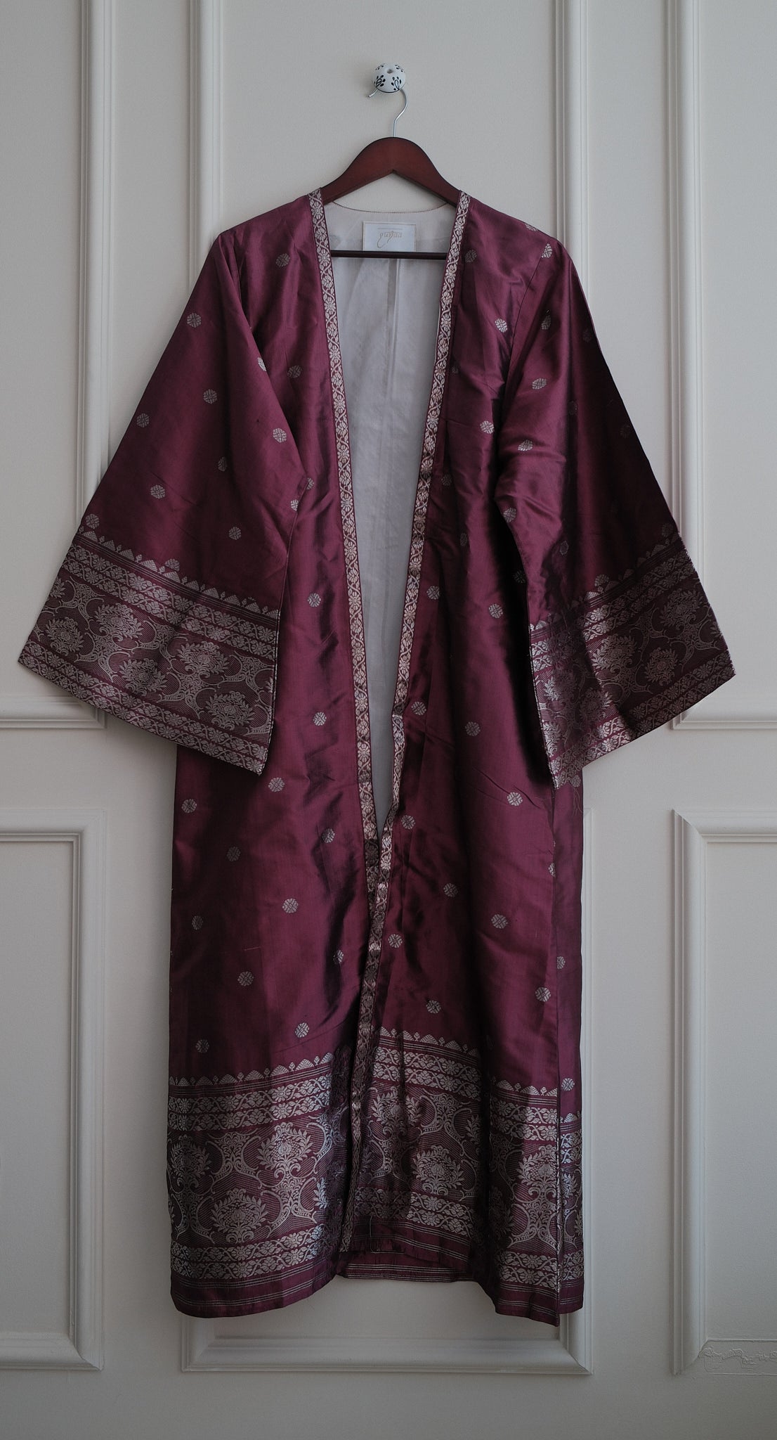 'The Rudaba' in Hibiscus · Silver Gunaa on Paat Silk