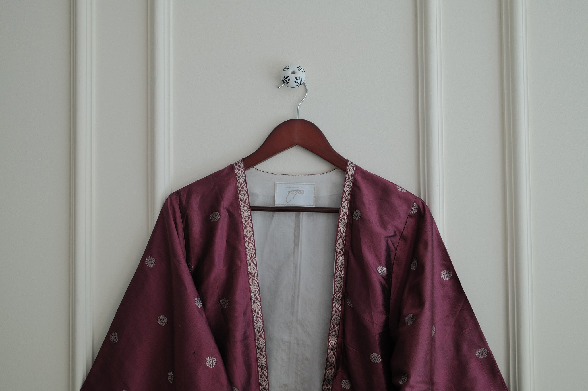 'The Rudaba' in Hibiscus · Silver Gunaa on Paat Silk