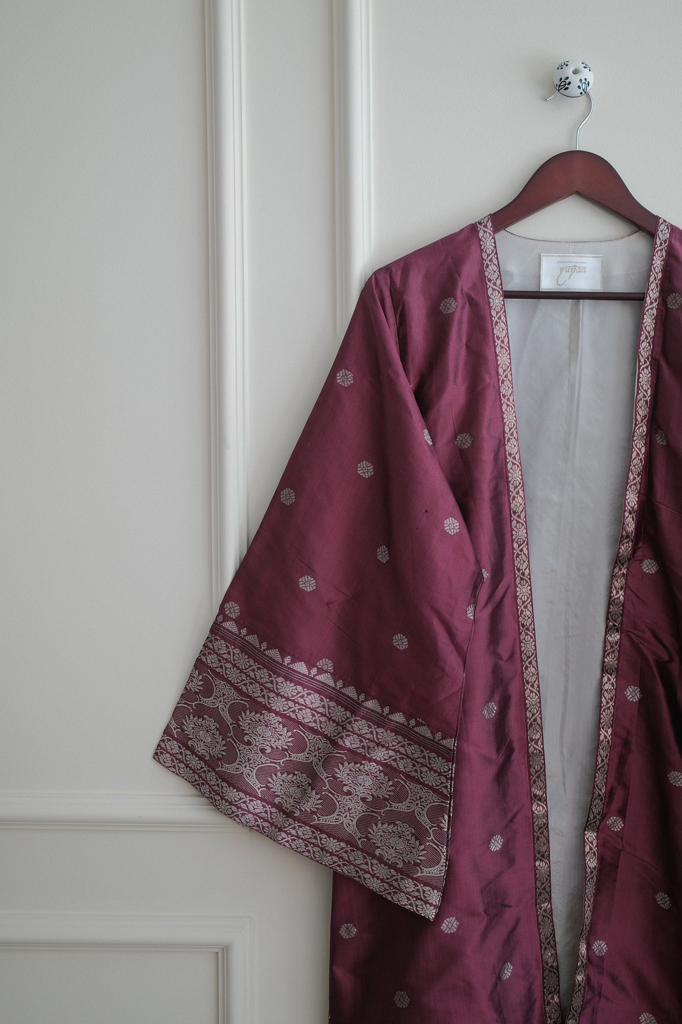 'The Rudaba' in Hibiscus · Silver Gunaa on Paat Silk