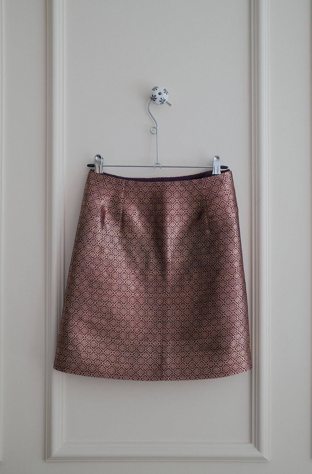 Saki Skirt in Plum · Antique Gunaa on Paat Silk