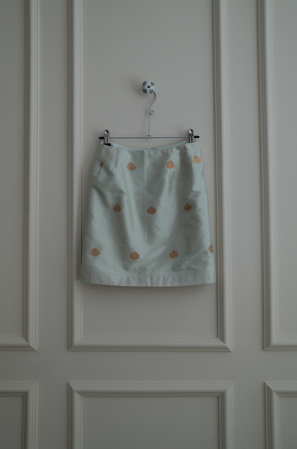Lata Skirt in Seafoam · Gold Gunaa on Paat Silk