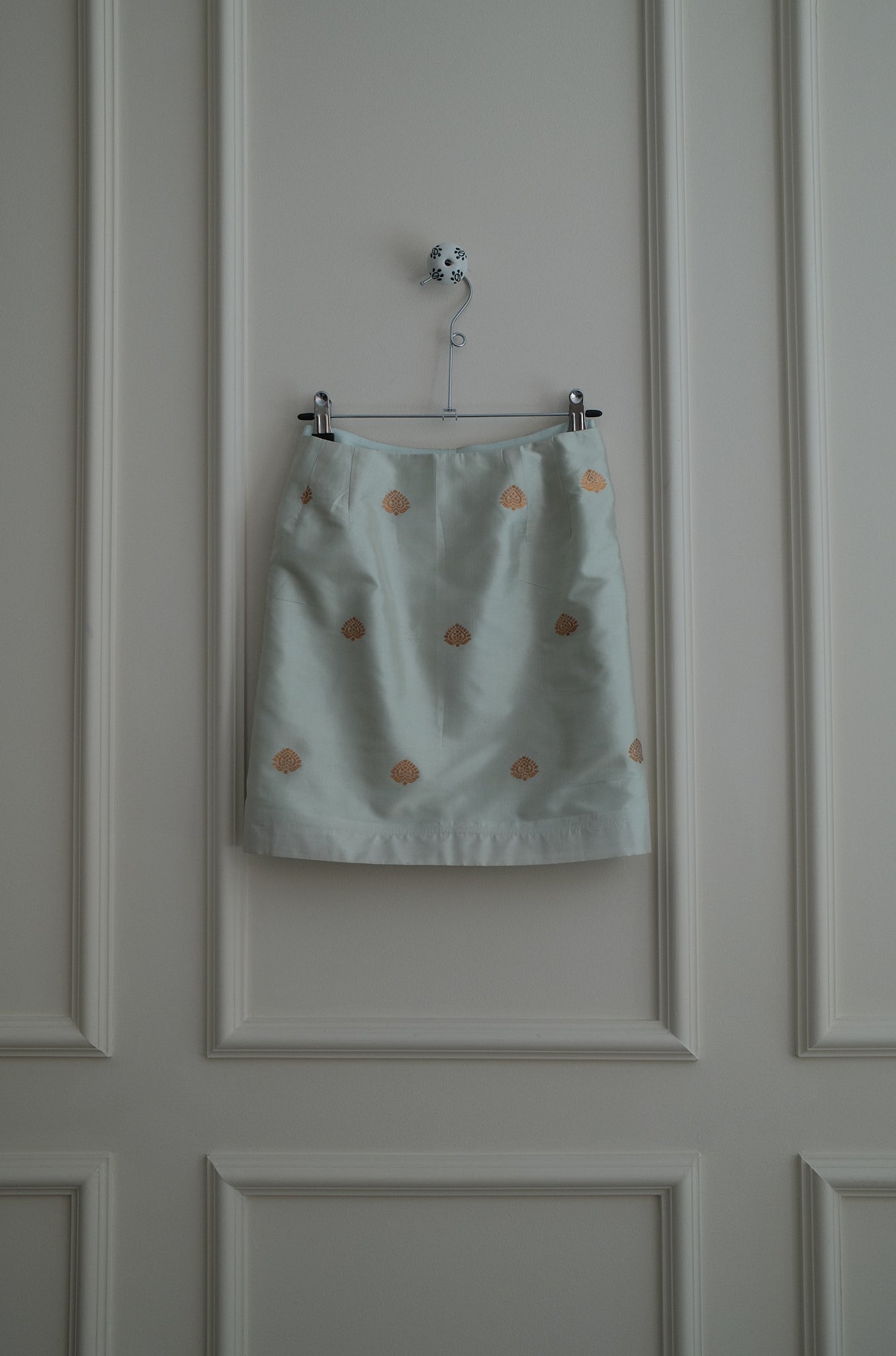 Lata Skirt in Seafoam · Gold Gunaa on Paat Silk