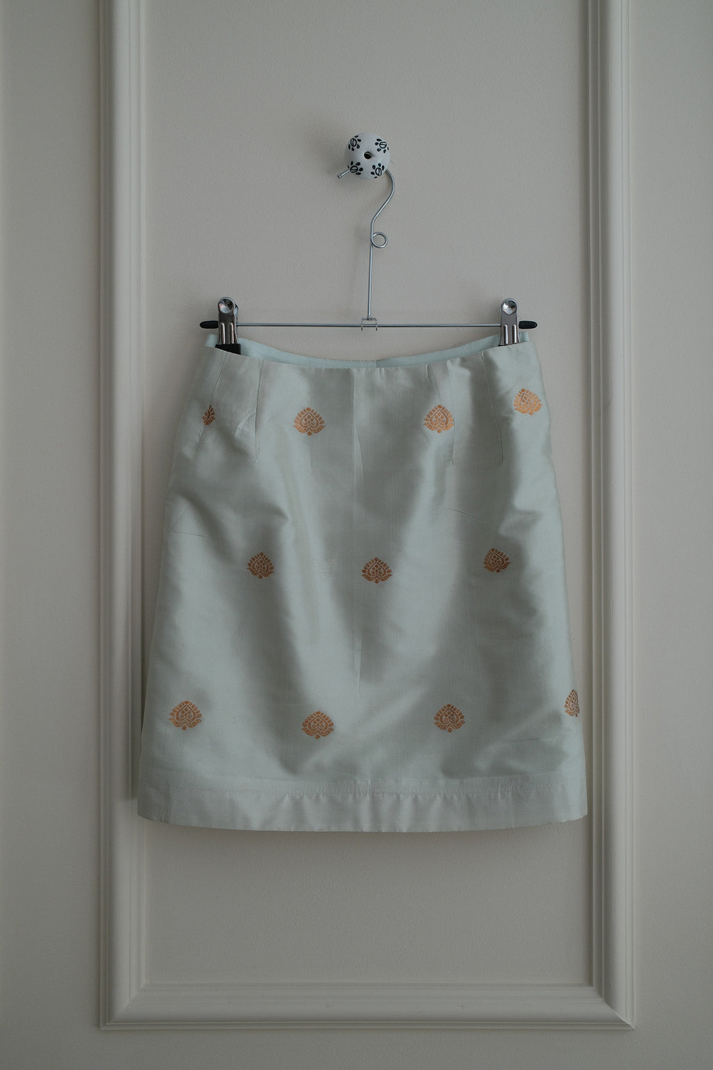 Lata Skirt in Seafoam · Gold Gunaa on Paat Silk