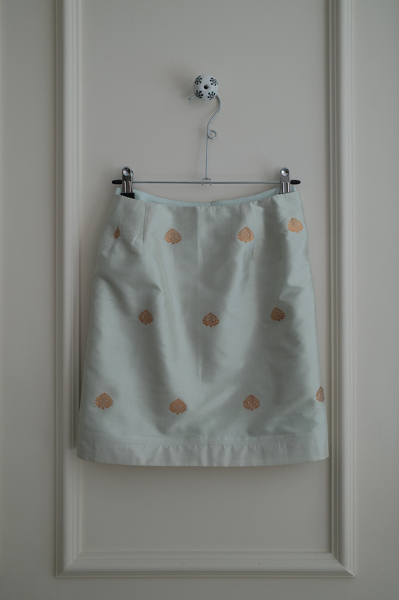 Lata Skirt in Seafoam · Gold Gunaa on Paat Silk