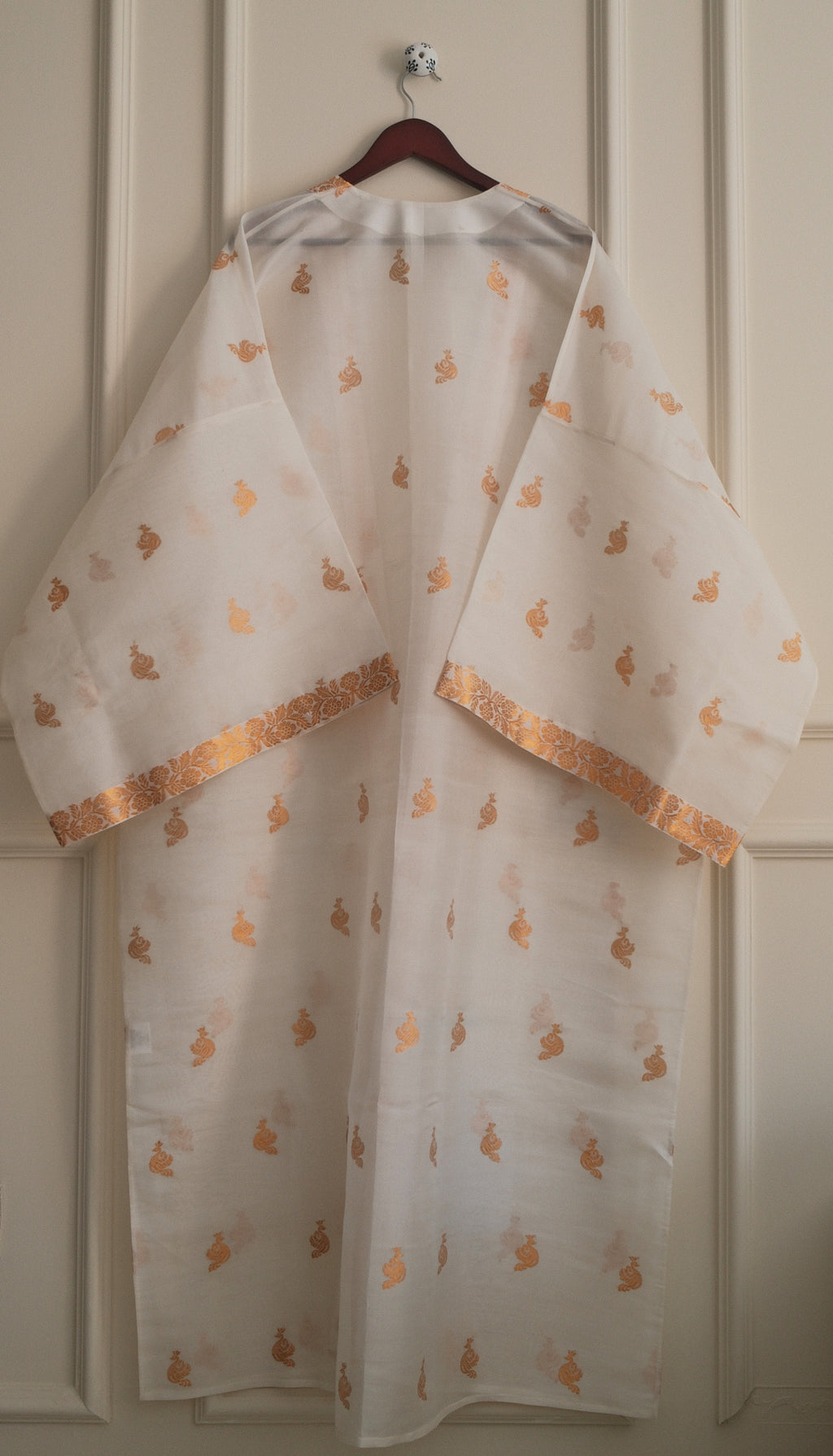 ‘The Kaguya’ in Birds of Paradise · Gold Gunaa on Kesa Paat Silk