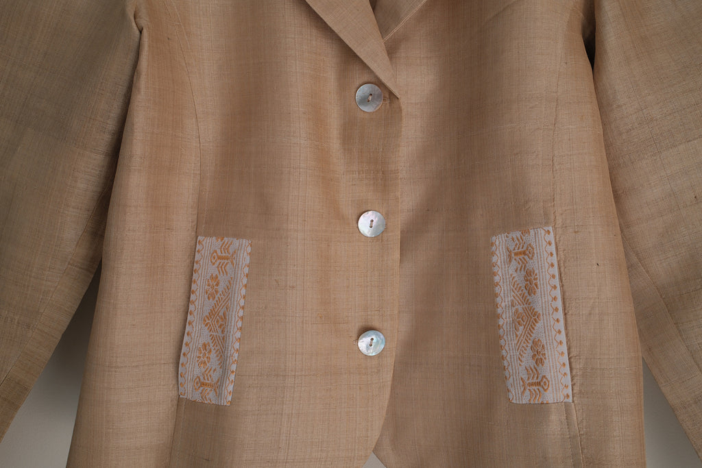 Bahi Blazer · Natural Muga Silk