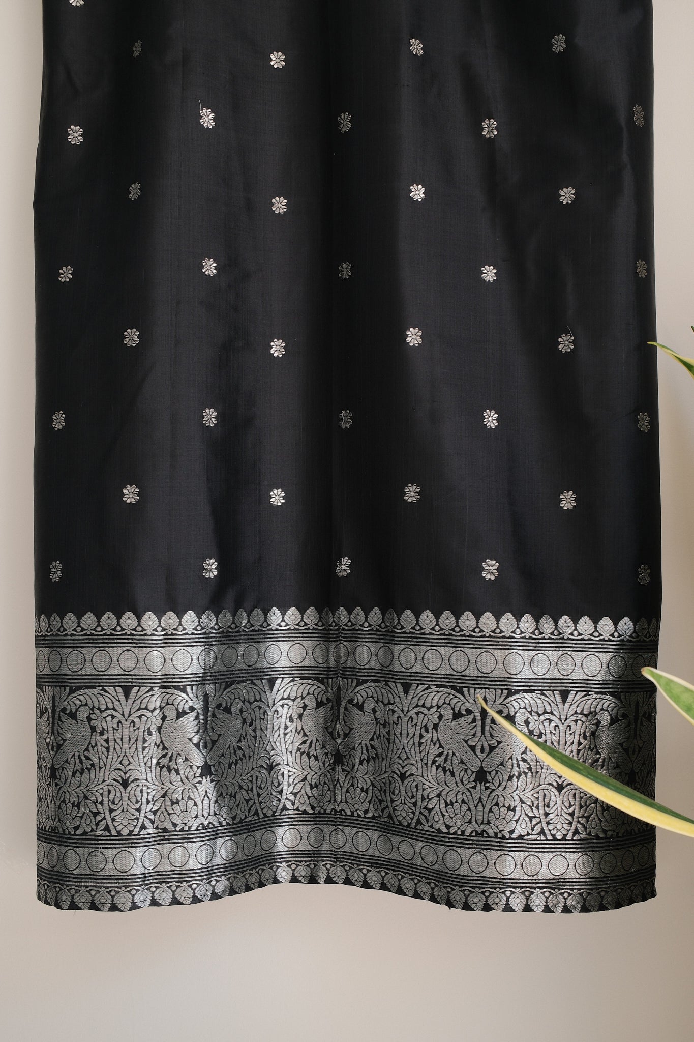 'The Rudaba' in Onyx · Silver Gunaa on Paat Silk