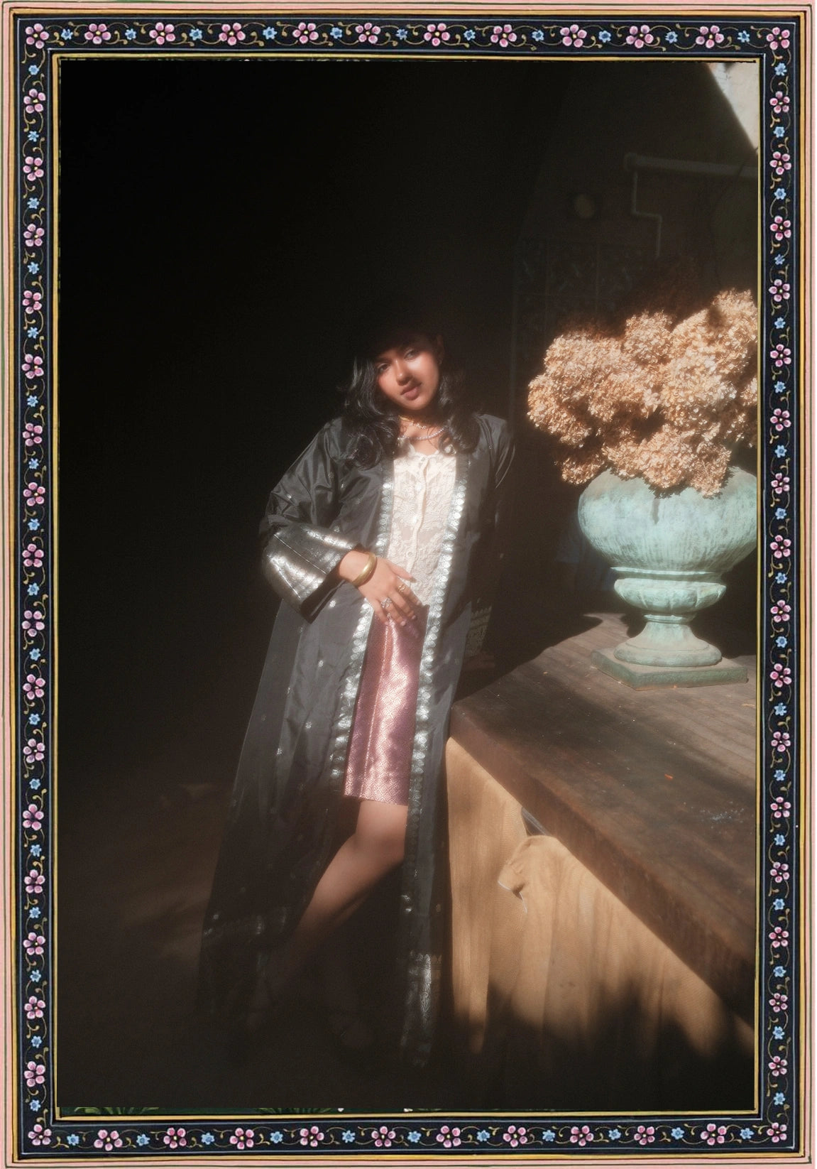 'The Rudaba' in Onyx · Silver Gunaa on Paat Silk
