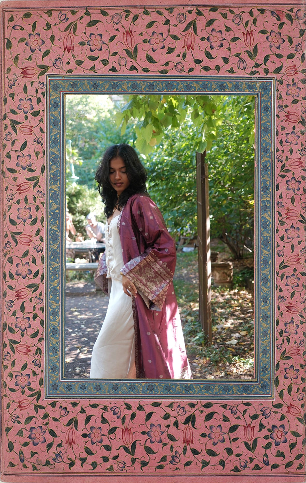 'The Rudaba' in Hibiscus · Silver Gunaa on Paat Silk