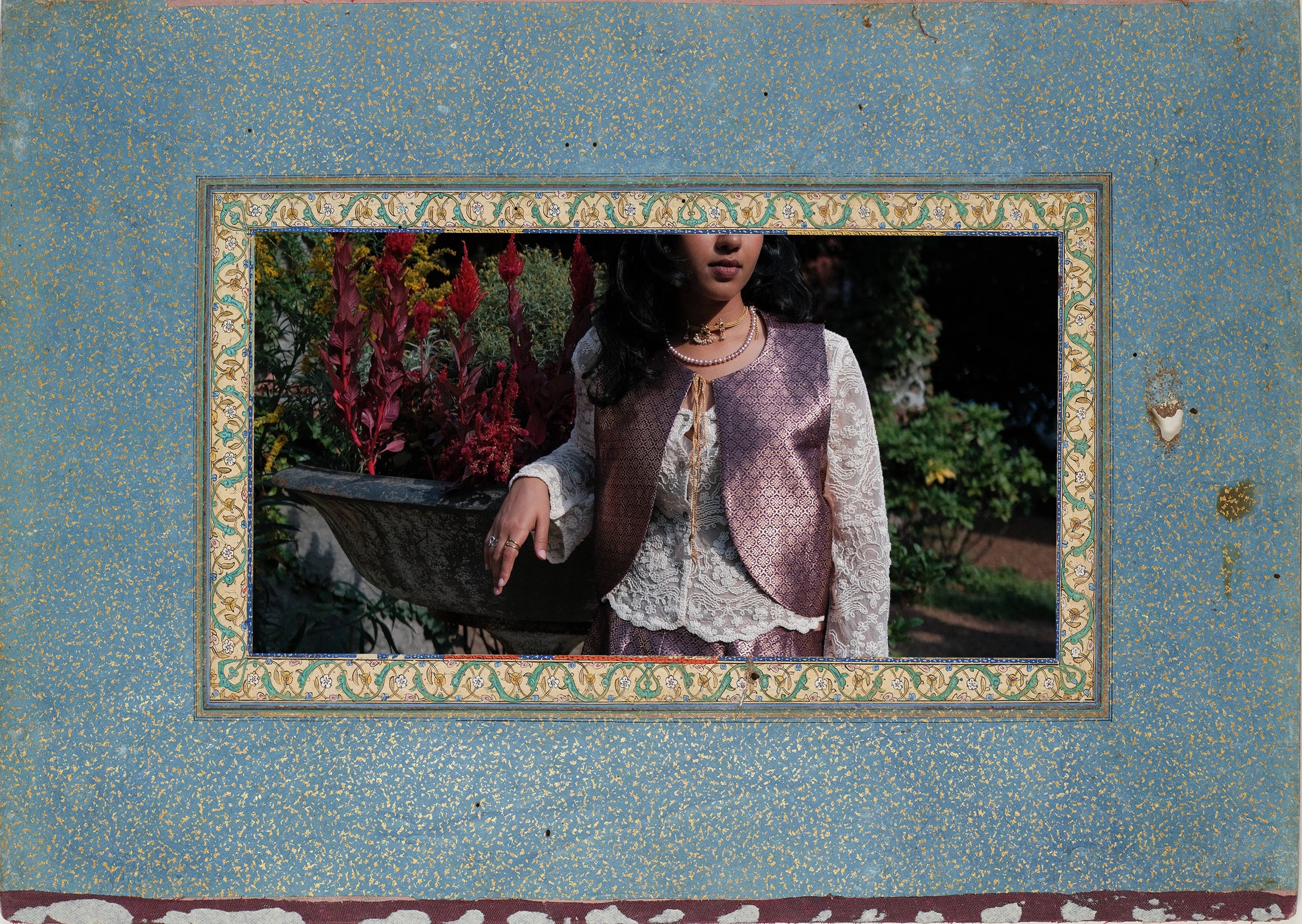 Saki Waistcoat in Plum · Antique Gunaa on Paat Silk